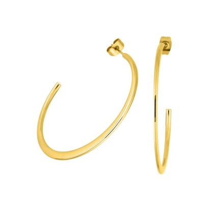 Pendientes de medio aro en acero dorado