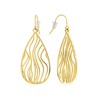 Pendientes de gancho en acero dorado