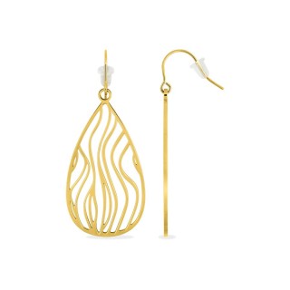 Pendientes de gancho en acero dorado