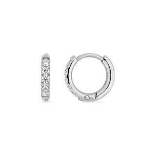 Pendientes de aro 12 mm circonitas y acero