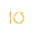 Pendientes de aro 15 mm entorchados en oro amarillo 9K