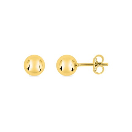 Brincos com bolinhas de 6 mm em ouro amarelo de 18K