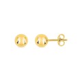Pendientes bolitas 6 mm oro amarillo 18K