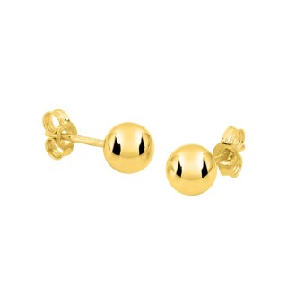 Brincos com bolinhas de 6 mm em ouro amarelo de 18K