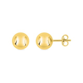 Pendientes bolitas 8 mm oro amarillo 18K