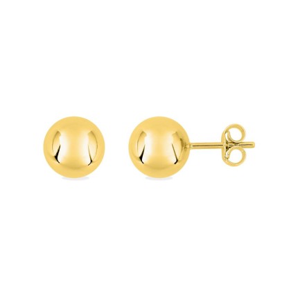 Brincos com bolas de 8 mm em ouro amarelo de 18K