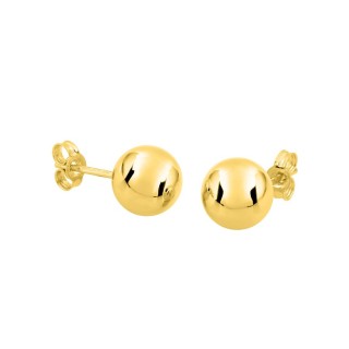 Brincos com bolas de 8 mm em ouro amarelo de 18K