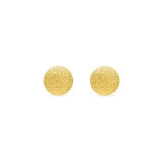 Brincos com bolinhas de 5 mm em ouro amarelo de 18K com acabamento texturado