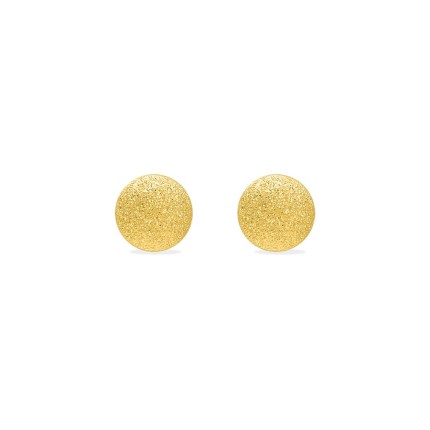 Brincos com bolinhas de 5 mm em ouro amarelo de 18K com acabamento texturado