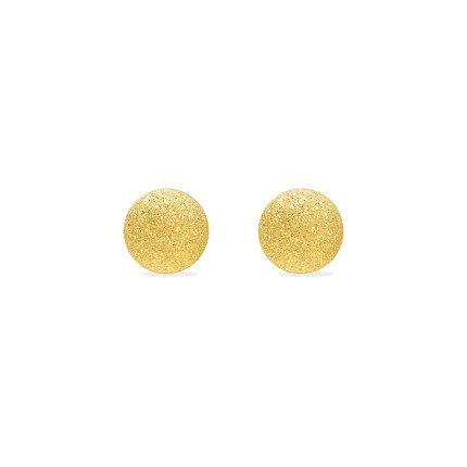 Brincos com contas de 6 mm em ouro amarelo de 18K com acabamento texturado