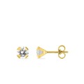 Pendientes oro amarillo 18K con circonita 5mm