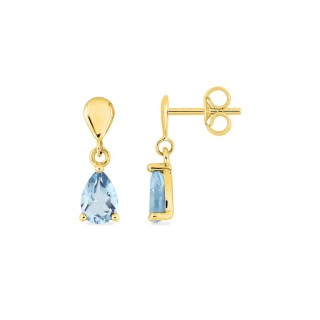 Pendientes oro amarillo 18K con topacios colgantes