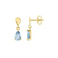 Pendientes oro amarillo 18K con topacios colgantes