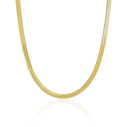Colar de corrente em aço inoxidável dourado - 42 cm