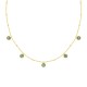 Collar de acero dorado adornado con 5 turquesas creadas