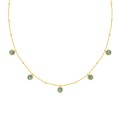 Collar de acero dorado adornado con 5 turquesas creadas