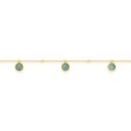 Pulseira em aço dourado adornada com 3 pedras turquesa criadas