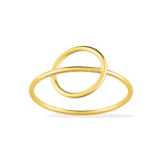 Anillo círculo cruzado dorado