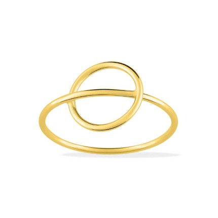 Anel circular em forma de cruz banhado a ouro