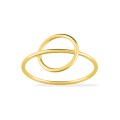 Anillo círculo cruzado dorado