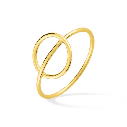 Anel circular em forma de cruz banhado a ouro