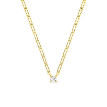 Corrente de cavalo banhada a ouro com zircónia assente em 4 garras - 4 mm