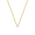 Cadena de caballo chapada en oro con circonita engastada en 4 garras - 4 mm