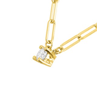 Corrente de cavalo banhada a ouro com zircónia assente em 4 garras - 4 mm