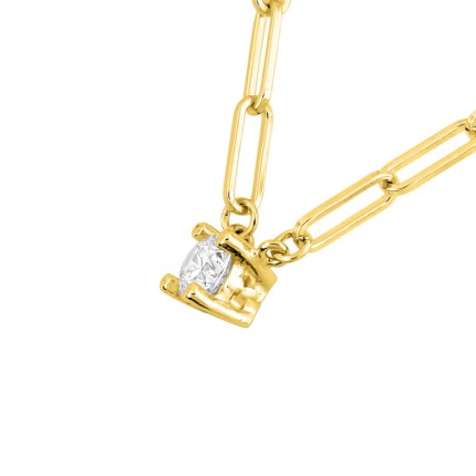 Corrente de cavalo banhada a ouro com zircónia assente em 4 garras - 4 mm