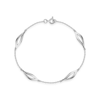 Pulseira em prata 925 banhada a ródio adornada com 4 motivos