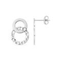 Pendientes de plata 925 rodiada, anillos entrelazados