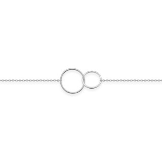 Pulseira em prata de lei 925 banhada a ródio, motivo circular entrelaçado
