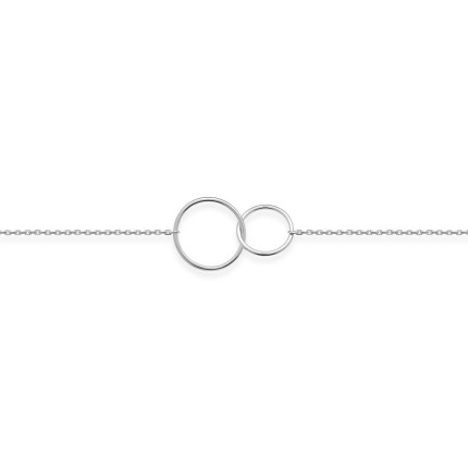 Pulsera de plata 925 rodiada, motivo circular entrelazado
