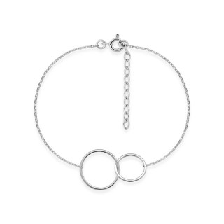 Pulsera de plata 925 rodiada, motivo circular entrelazado