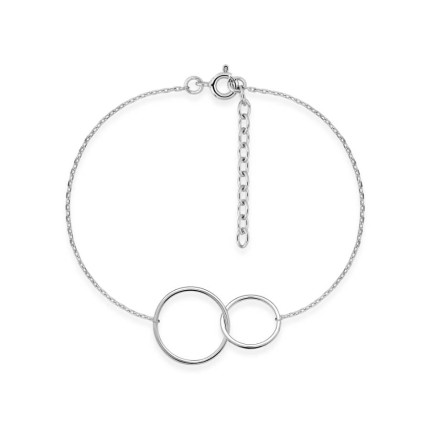 Pulsera de plata 925 rodiada, motivo circular entrelazado