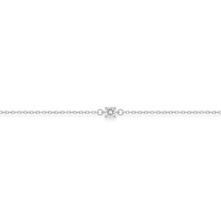 Pulseira em prata de lei 925, banhada a ródio, corrente de forçat e zircónias