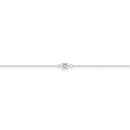 Pulseira em prata de lei 925, banhada a ródio, corrente de forçat e zircónias