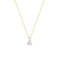 Collar fantasía en forma de pera de oro amarillo 9K y circonita