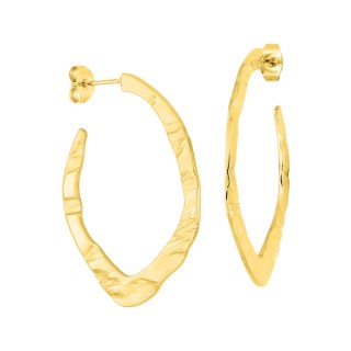 Pendientes de medio aro en acero dorado