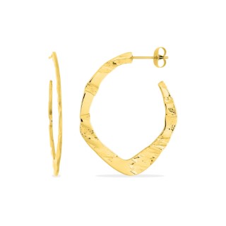 Brincos de meia argola em aço dourado