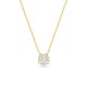 Colar em ouro amarelo 9K com floco de neve 5 diamantes criados 0,15 ct F-VS
