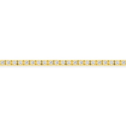 Pulseira em ouro amarelo de 9K com diamantes criados de 0,54 ct