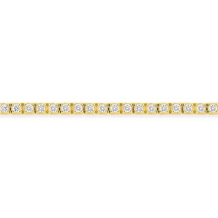 Pulseira em ouro amarelo de 9K com diamantes trabalhados em 0,75 ct.