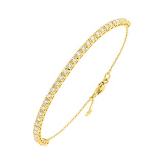 Pulsera de oro amarillo de 9K con diamantes creados de 0,75 ct.