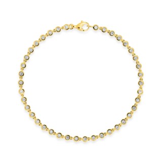 Pulseira em ouro amarelo 9k com 1,05 ct. de diamantes criados.
