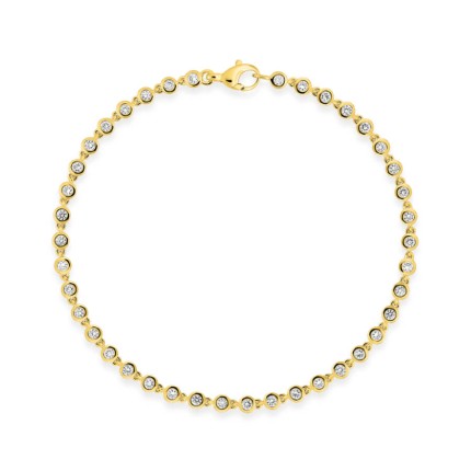 Pulseira em ouro amarelo 9k com 1,05 ct. de diamantes criados.