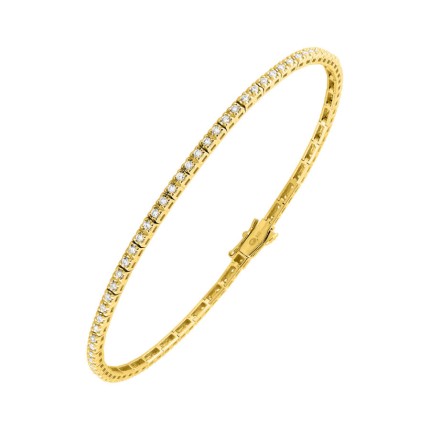 Pulsera de oro amarillo de 9K con diamantes creados de 0,82 ct  malla de tenis