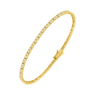 Pulsera de oro amarillo de 9K con diamantes creados de 1,04 ct malla de tenis