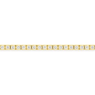 Pulseira em ouro amarelo de 9K com diamantes criados de 1,54 ct em malha de ténis