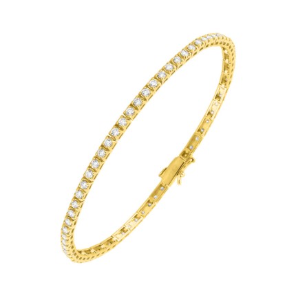 Pulsera de oro amarillo de 9K con diamantes creados de 1,54 ct malla de tenis